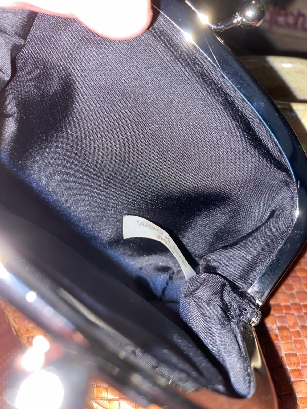 Coach Black Patent Leather Kiss-Lock Change Cosmetic Pouch Purse - Picture 6 of 11